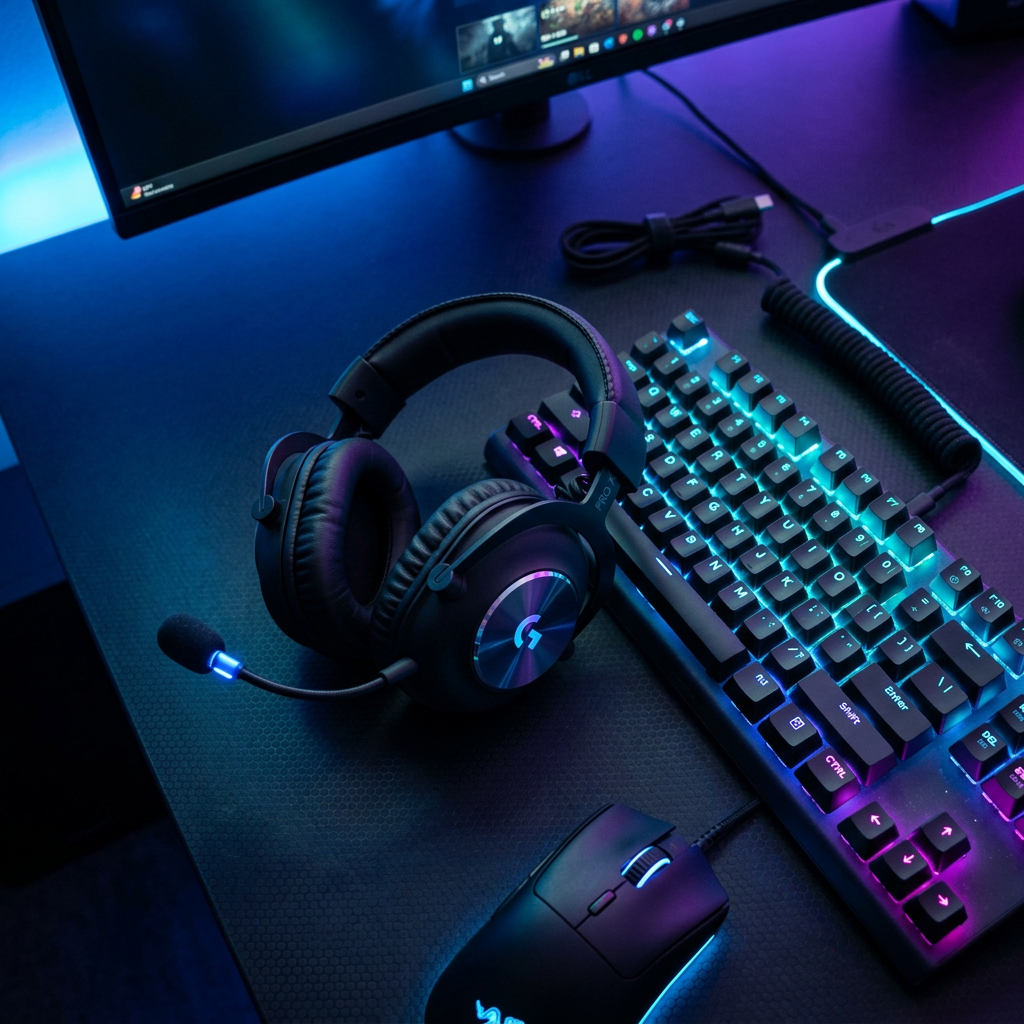 Premium games peripherals close-up