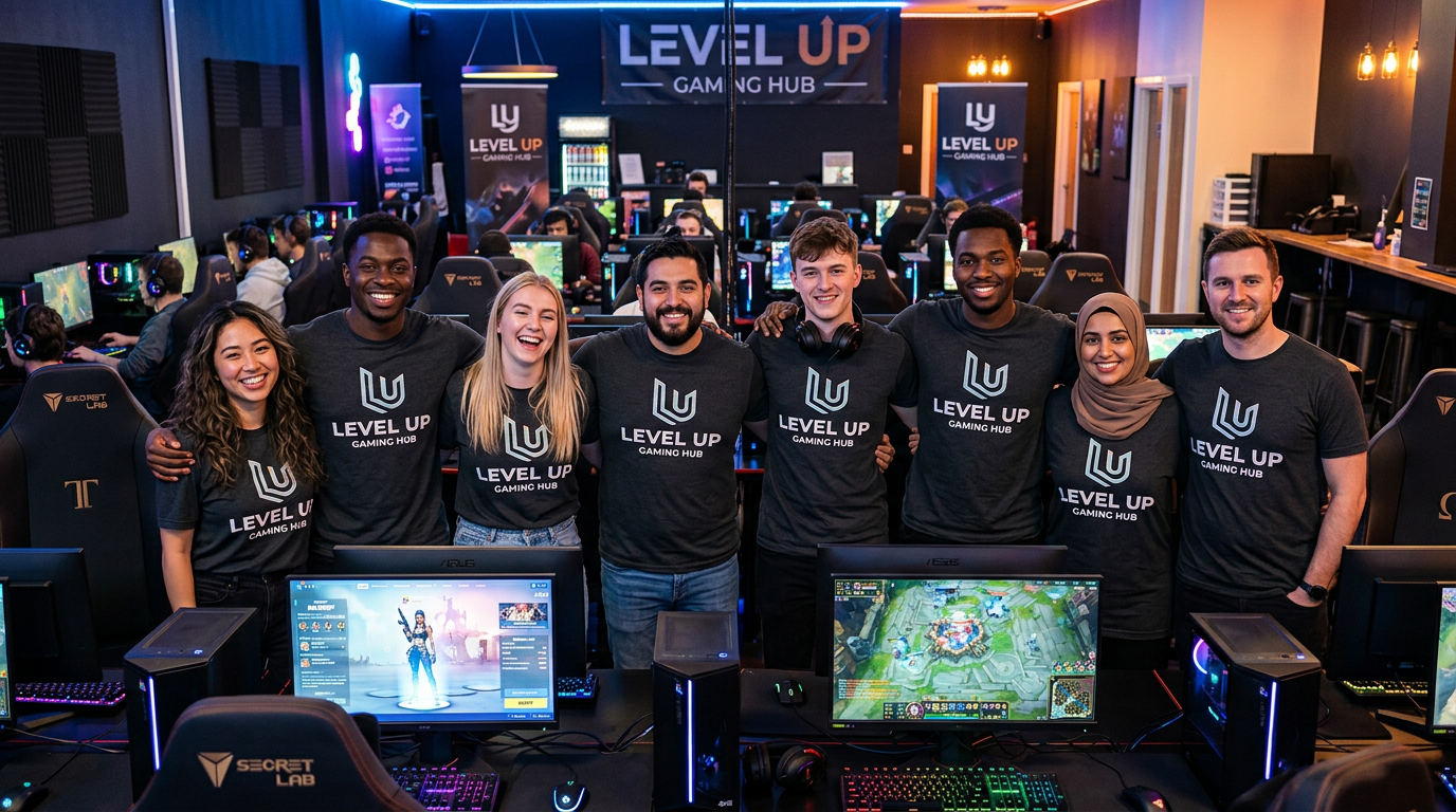 The BRENKAV team in front of games stations